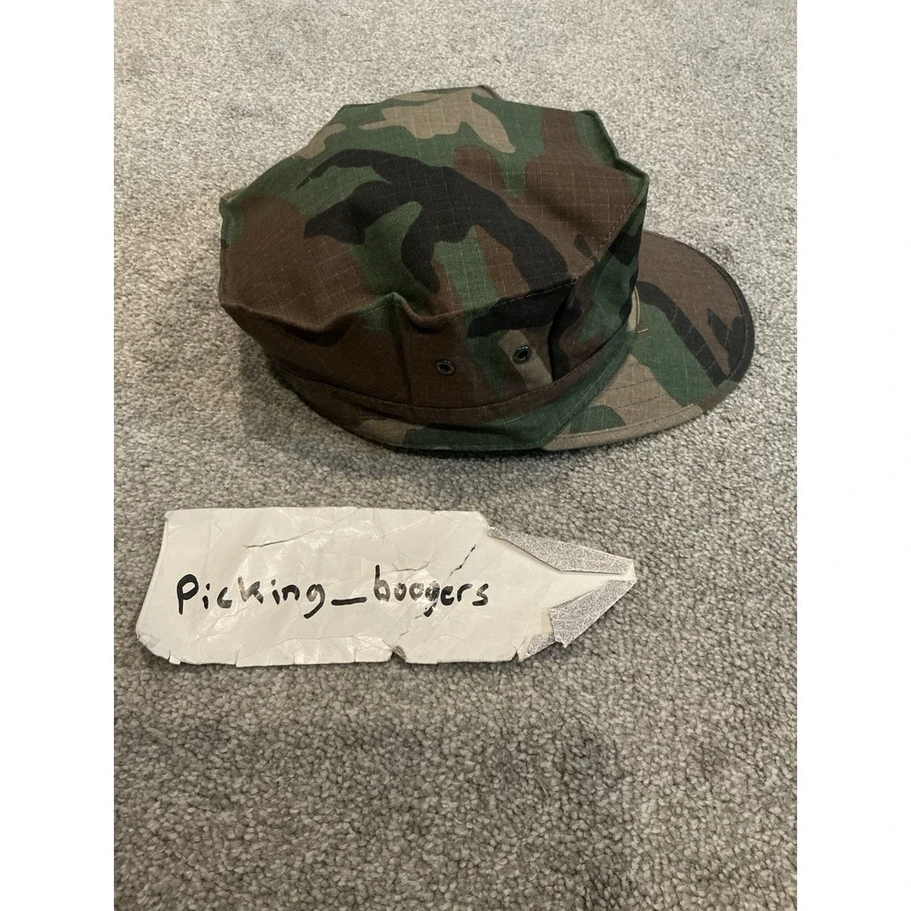 USMC Cap Utility MC USA Made Marines Woodland Camo MILITARY Size Medium